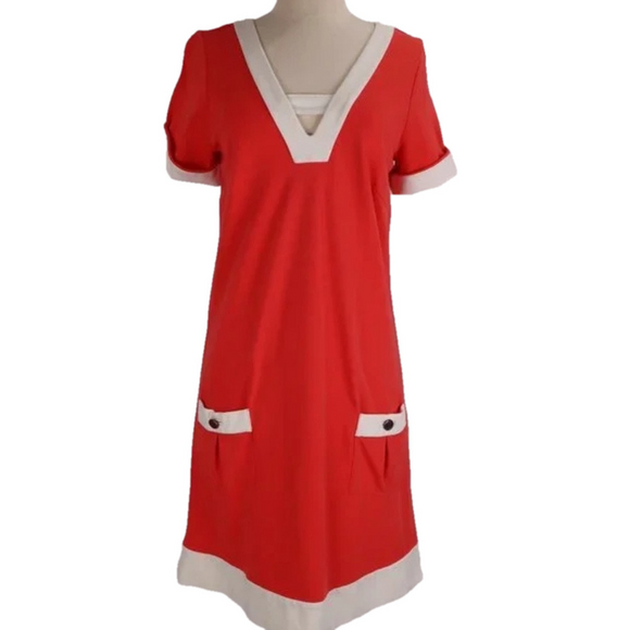 Lilly Pulitzer Dresses & Skirts - Lilly Pulitzer Orange White Mini Mod Shift Dress 1960's Garden Party 0 Vintage